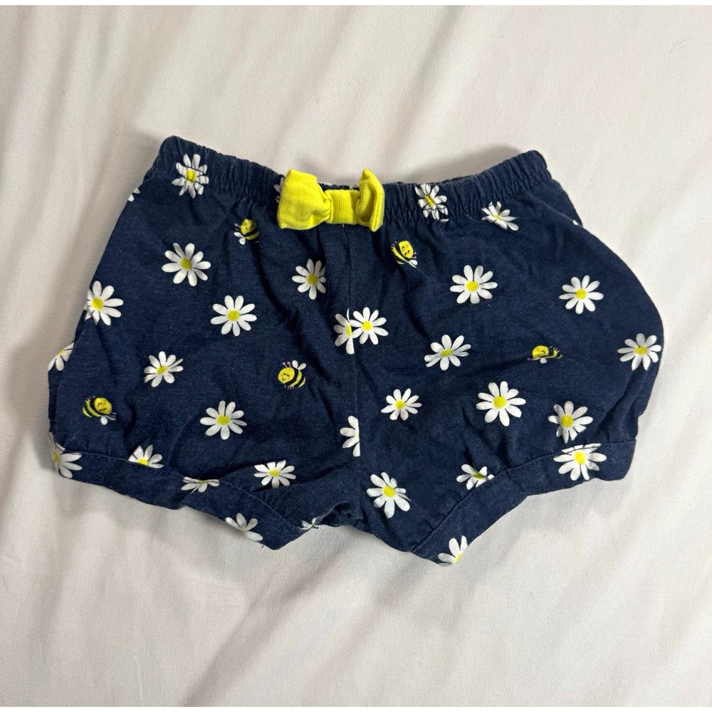 Garanimals Baby Toddler Bloomers Shorts 12-18M Navy Daisy Bee Elastic Waist